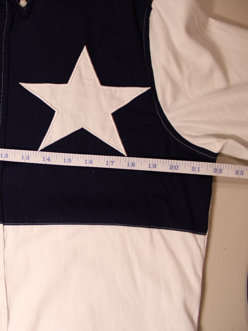 Wrangler Western Texas Flag Color Block Button Down Long Sleeve Shirt - Picture 8 of 12